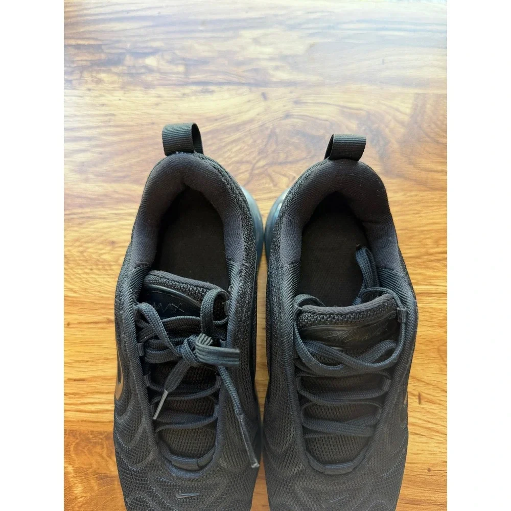 Nike Air Max 720 Triple Black Kids Sneakers AO2306-002 Sz 3Y